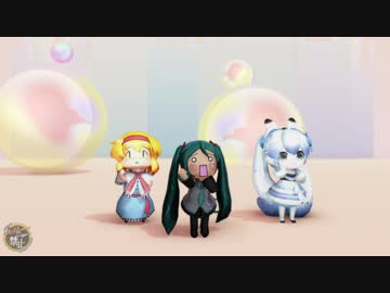 [MMD] 　ストロボナイツ　(はちゅねミク、ねんど雪ミクさん2018、ぬがもんありす）　1080p　　2018年度版