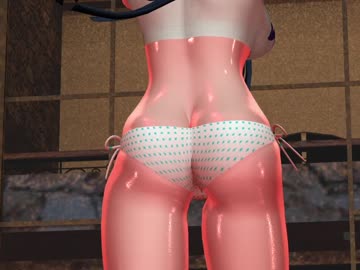 【MMD】超短いシャツにBIKINIのGirlsの引き締まったオナカを愛でる動画