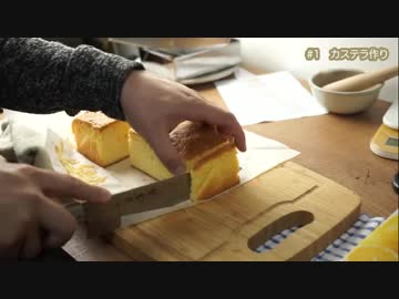 のんびりとカステラ焼く動画