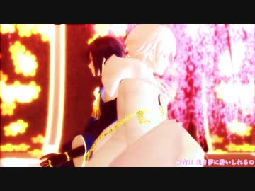 【MMD刀剣乱舞】鶴丸国永と三日月宗近で撫子色ハート