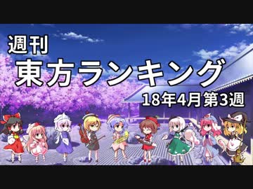 週刊東方ランキング　18年4月第3週