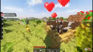 マイクラポケモンMODゲーム実況4:草弱点を狩りつつ牧場制作