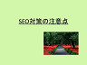 web戦略　～SEO対策の注意点～