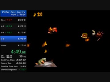 【TS録画】海外版スーパードンキーコング(Donkey Kong Country) RTA Any% 8:09.27【生声入り】