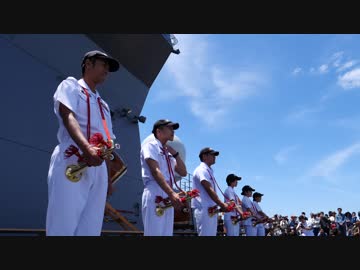 護衛艦かが、らっぱ実演 天保山寄港2018/05/20