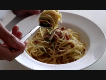 コックの日常料理風景　ネギロンチーノ（ネギ入りペペロンチーノ