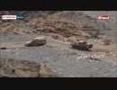 戦場で追突事故を起こし撃破される装甲車