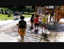 【滋賀県立びわ湖こどもの国：冒険ゾーン】”びわ湖水めぐり”水路に入って遊ぶあい♥「気を付けて！」と声をかける前に足を滑らせ、びしょ濡れに…　お出かけ　外遊び　水遊び