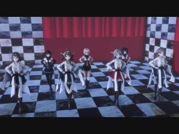 MMD艦これ 金剛姉妹と第61駆逐艦の皆さんで被害妄想携帯女子（笑）1080ｐ