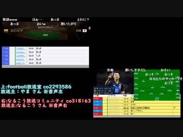 【ニコ生】日本 vs コロンビア 大手サッカー生主2人の反応【W杯】