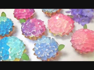 ホットケーキミックスで作る紫陽花スイーツ【2種】
