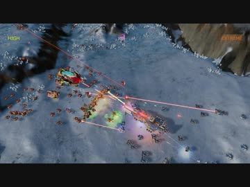【RTS】Ashes of the Singularity ベンチマークテスト:設定High-Extreme・Crazy比較