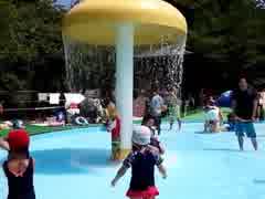 【関西サイクルスポーツセンター：プール】水のカーテンや水の出る遊具で遊んだよ！Playing at water park slider! 水遊び　お出かけ