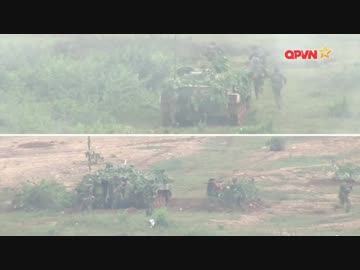 ベトナム軍とカンボジア軍、それぞれの機械化歩兵の訓練