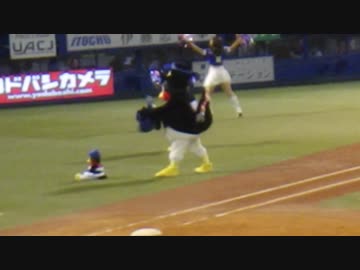 20180711神宮球場対巨人戦空中くるりんぱつば九郎