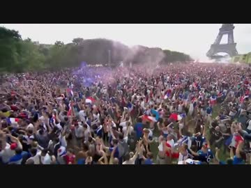 2018 ロシアW杯決勝戦 クロアチアを破りフランスが優勝し喜び爆発のパリ！