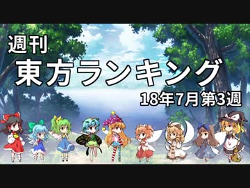 週刊東方ランキング　18年7月第3週　～東方ニコ童祭SP(前編)