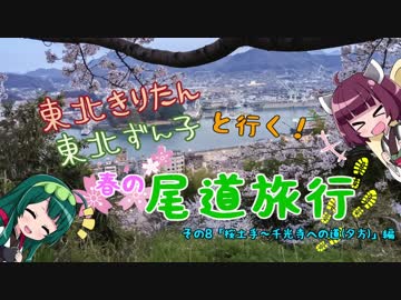 【東北きりたん】きりたん＆ずん子と行く！春の尾道旅行 その8「桜土手～階段の道（夕方）」編【東北ずん子】