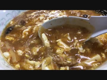 春雨サンラータンとマーラー焼きそば(東大島の龍山)