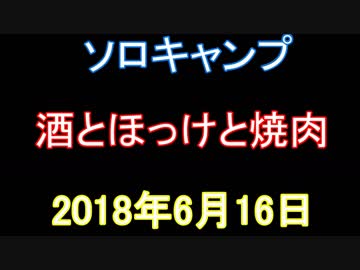 ソロキャンプ　酒とほっけと焼肉