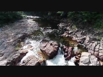 山形県西川町大井沢にある寒河江川の上流を空撮 特別編 HD