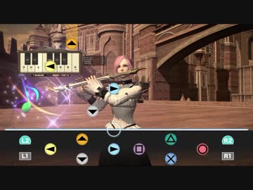 【FF14 楽器演奏】「龍の尾 〜神龍討滅戦〜」音ゲー風（パッチ4.3〜）パッドで演奏練習！