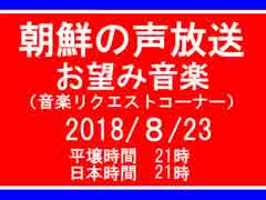 【NK-POP】朝鮮の声放送音楽リクエスト【107/８/23】