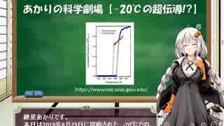 紲星あかりの科学劇場【-20℃で超伝導!?】前編