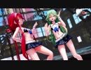 【MMD艦これ】江風山風で愛Dee　セーラー水着ローアングルVer　歌詞つき