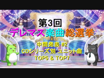 【中間発表 #2】第3回 デレマス楽曲総選挙【CDシリーズ別 ユニット曲 TOP5 &amp; TOP7】