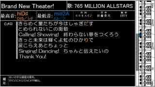 アイマス楽曲音域調査 ～MILLION THE@TER GENERATION編～