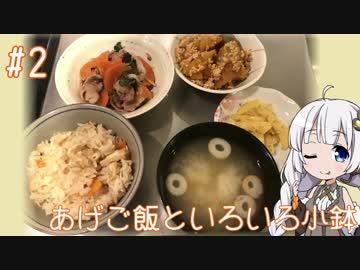 女子大生あかりのお手軽Kitchen#2　「あげご飯といろいろ小鉢」
