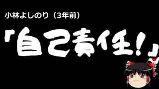 【ゆっくり保守】三年前の小林よしのり「プロなのだから自己責任！」