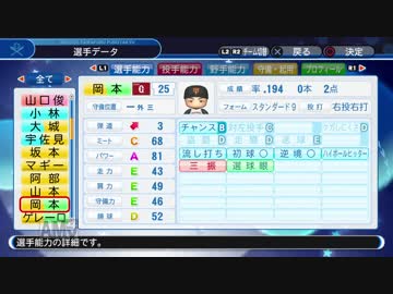 【パワプロ2018】巨人シーズン終了選手データ【ver1.09】