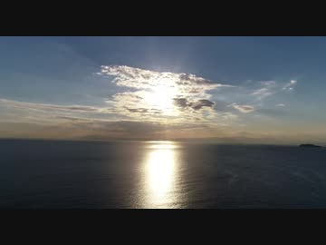 神奈川県逗子市の大崎公園から夕景を空撮 HD