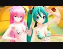【MMD】 愛Ｄｅｅ　水着のミクさんとルカ姉さん