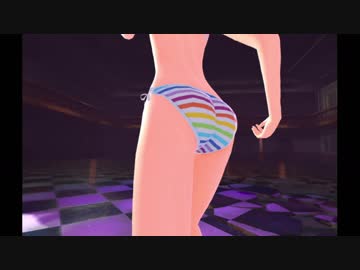 【DIVA X】リンちゃんの尻をひたすら追いかける しましまビキニ編