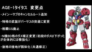 【EXVS2】いきろタイタスくんG part2 +AGE-1変更点まとめ