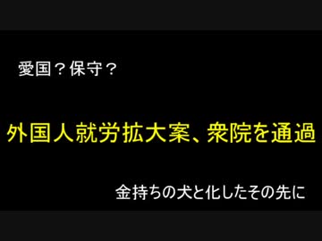 外国人就労拡大法案が衆院を通過！進む売国と金持ちの犬と化した先に