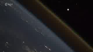 宇宙ステーションから撮影したロケット発射