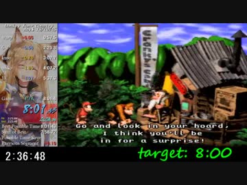 【旧WR】【アーカイブ録画】海外版スーパードンキーコング(Donkey Kong Country) RTA any% 8:01.43