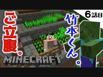 Minecraft ６話目 おしゃれな棚田を作ってたら なんだか竹本くんの機嫌が悪い てきとうサバイバル ニコニコ動画