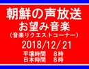 【告知付き】朝鮮の声放送音楽リクエスト【107/12/21】
