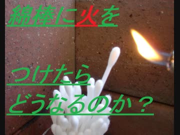 綿棒に火をつけて、どのように燃えるのか実験