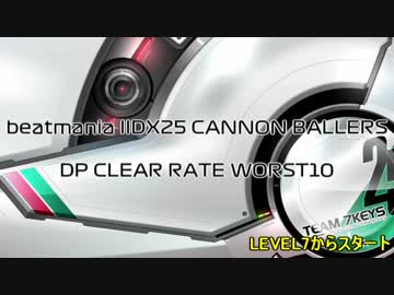 beatmaniaIIDX25 CANNON BALLERS DP LEVEL1-12 CLEAR RATE WORST10(2/2)