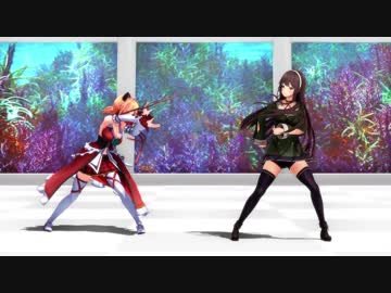 【MMD】猫乃木もちと八重沢なとりでエンゼルフィッシュ【もち米】