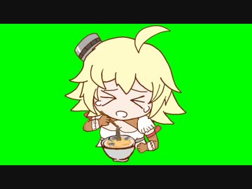 年越しそばを食べるオクラホマちゃん.oklhm2019