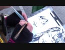 IQ欲しくて無料似顔絵12月30日D　場所はアメリカ村の三角公園