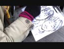 IQ欲しくて無料似顔絵12月30日E　場所はアメリカ村の三角公園