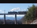 荒川橋梁を渡る秩父鉄道パレオエクスプレス（下り）